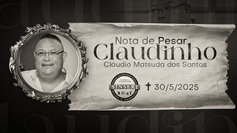 Nota de Pesar do Sinseri | Descanse em paz, companheiro Claudinho. Toda nossa admiração e respeito por tudo!