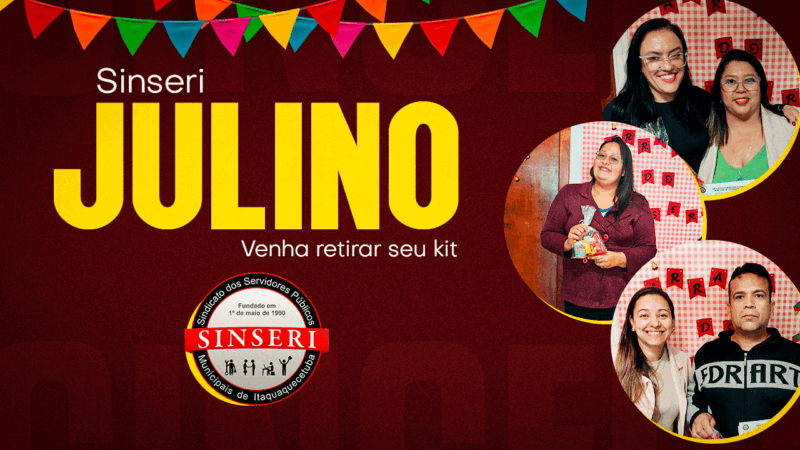 2º SINSERI JULINO | Servidor associado, venha retirar seu kit de doces na sede. Um pequeno gesto de gratidão pra você!