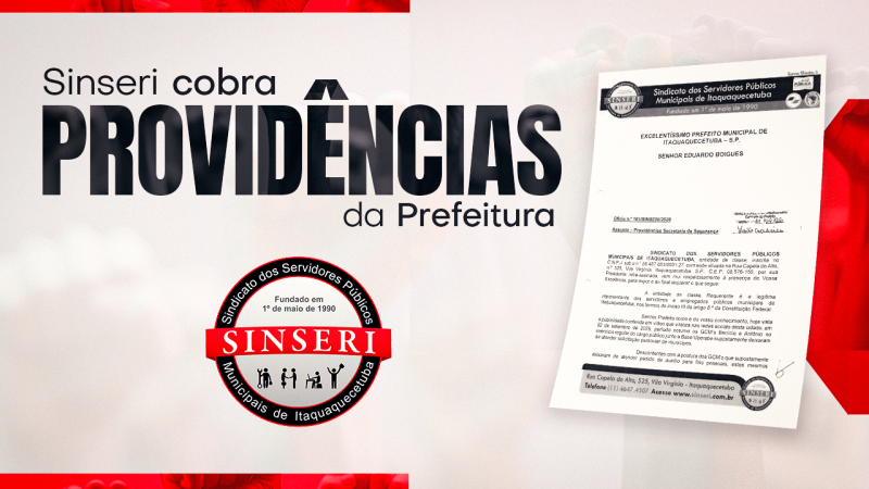 SINSERI cobra providências da Prefeitura após episódio na GCM e alerta sobre conduta da gestão diante da tropa