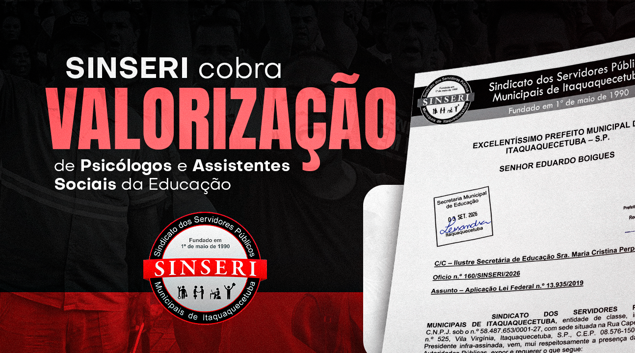Solicitamos da Prefeitura medidas em relação à lei que garante valorização de Psicólogos e Assistentes Sociais da Educação
