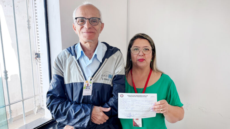 Sindicato dá boas-vindas aos Servidores Durval de Oliveira (Saúde) e Aline Gabriele Aragão da Silva (Educação)