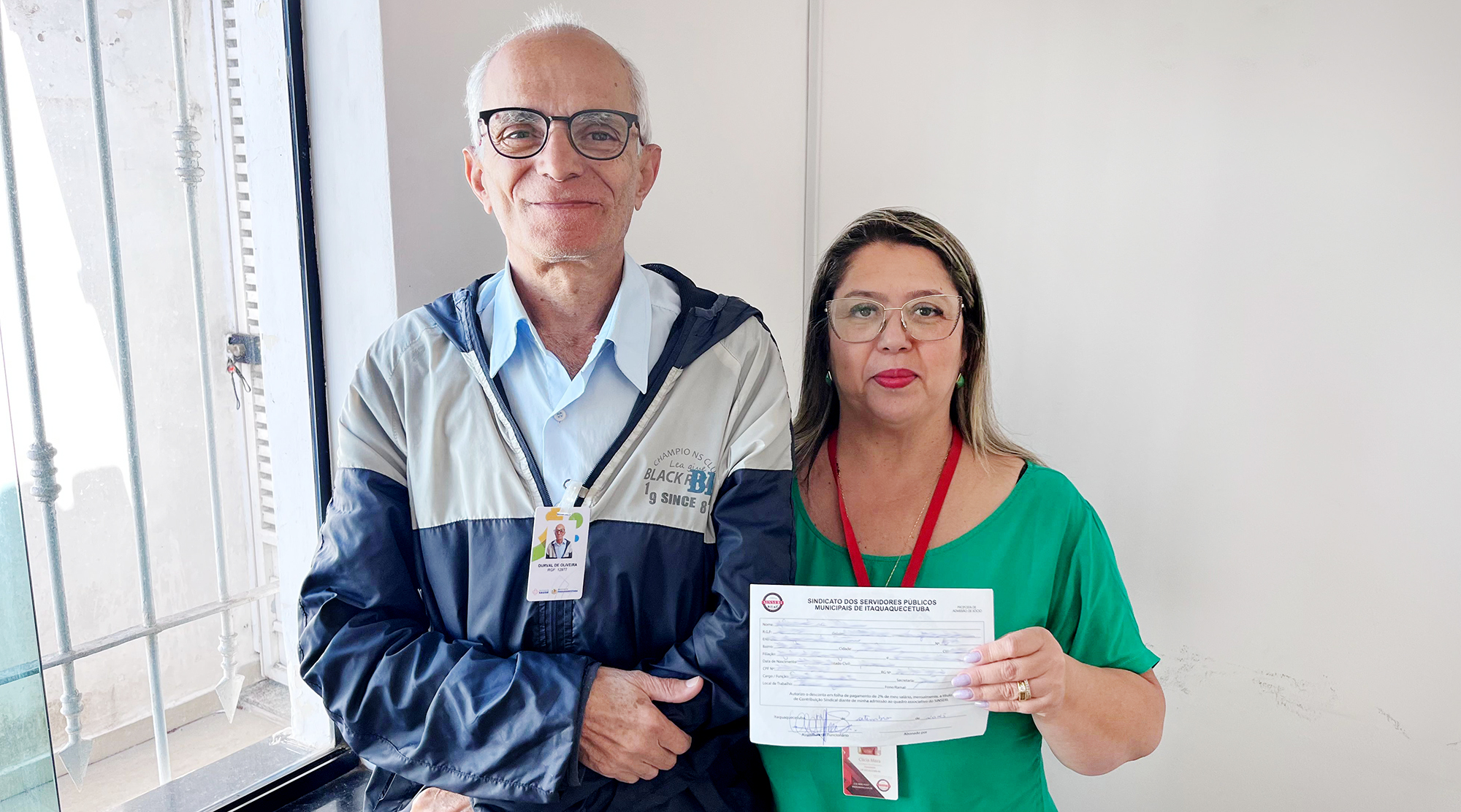 Sindicato dá boas-vindas aos Servidores Durval de Oliveira (Saúde) e Aline Gabriele Aragão da Silva (Educação)