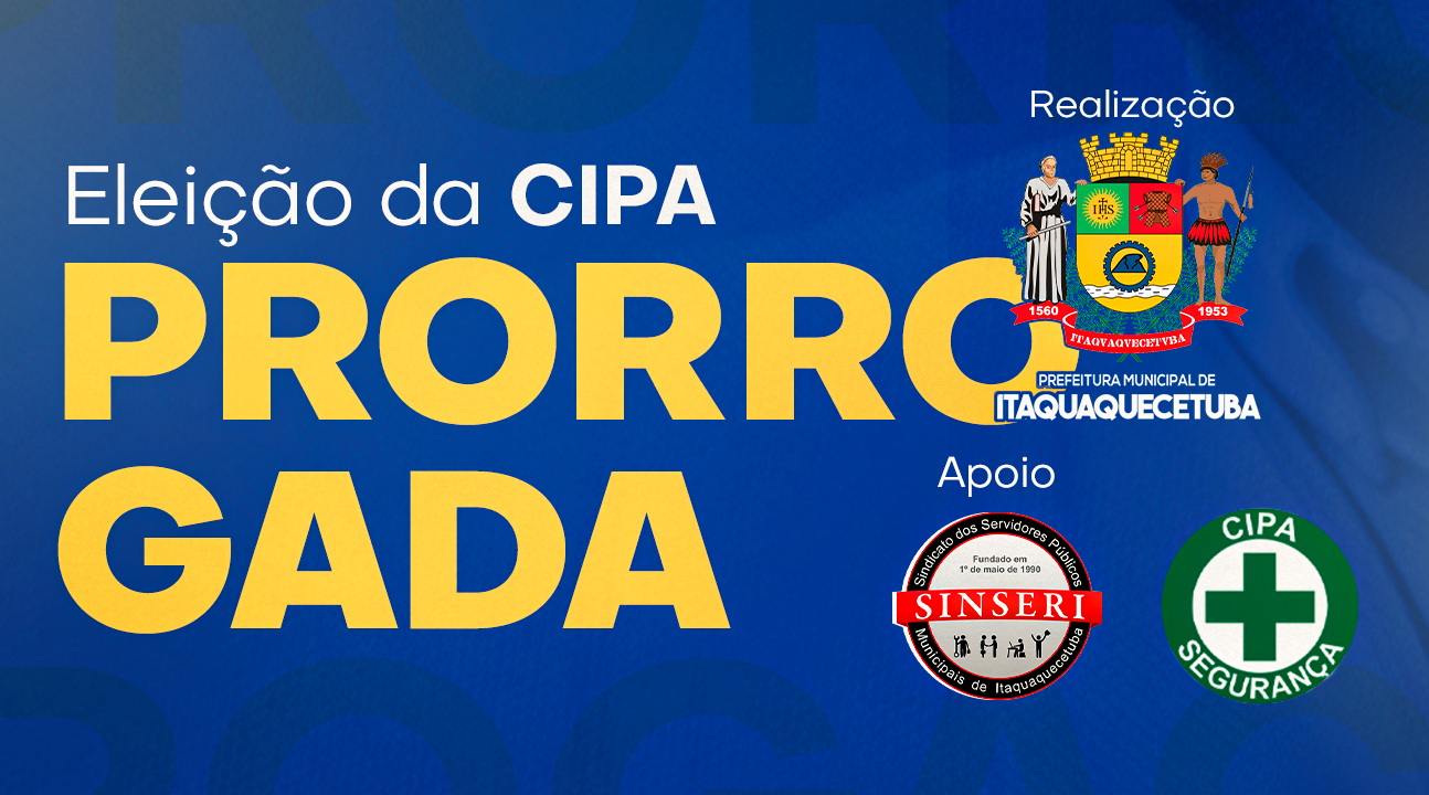 ELEIÇÕES DA CIPA PRORROGADAS | Escolha seu representante para integrar a Comissão de 6 a 10 de outubro, de forma online. Formulário 24 horas no ar!