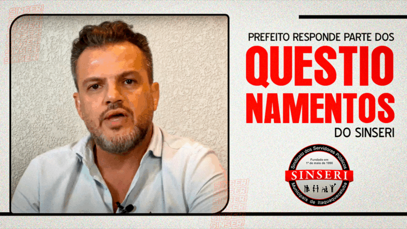 NOTA OFICIAL – Sinseri esclarece falas do prefeito Eduardo Boigues sobre a Reforma/PCCS e reafirma o seu posicionamento