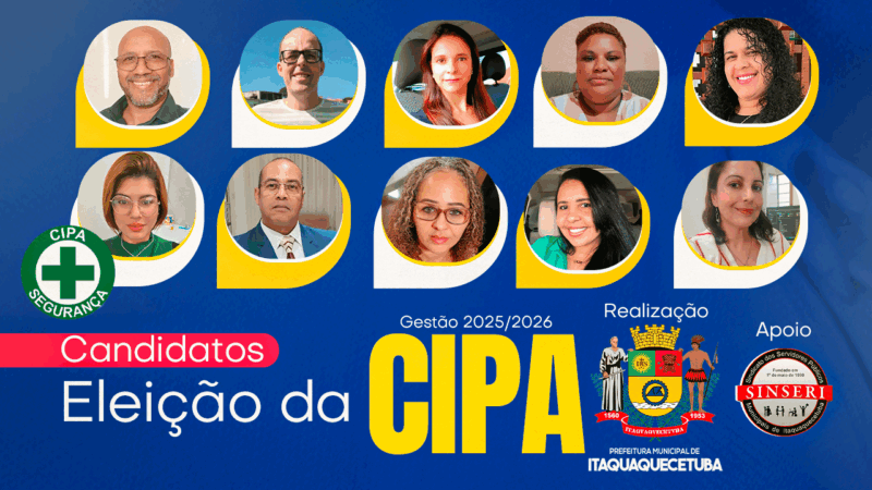 PARTICIPEM, SERVIDORES | Escolha seu representante para integrar à CIPA. Eleição será dia 26/9, das 9 às 15h30, online!