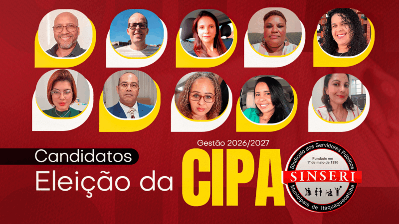 PARTICIPEM, SERVIDORES | Escolha seu representante para integrar à CIPA. Eleição será dia 25/9, das 8 às 15h30, online!