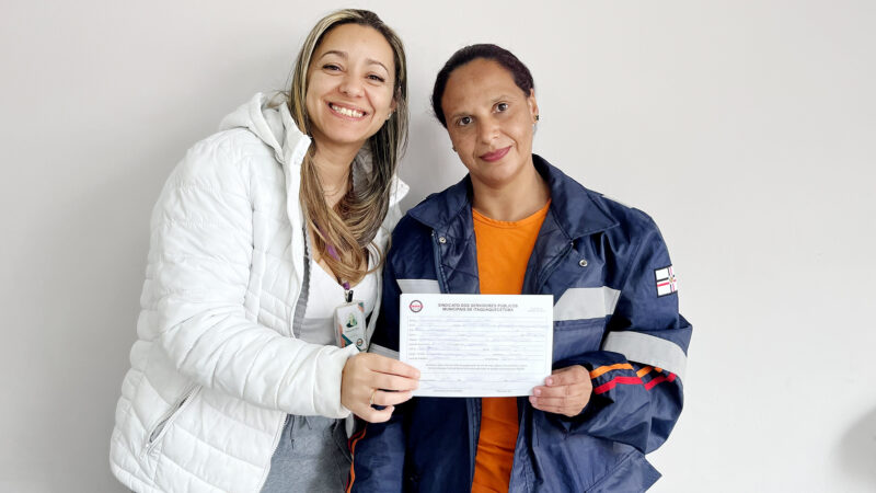 Servidora Simone Fernandes Silva, Auxiliar de Enfermagem do SAMU, é a mais nova sócia do Sinseri