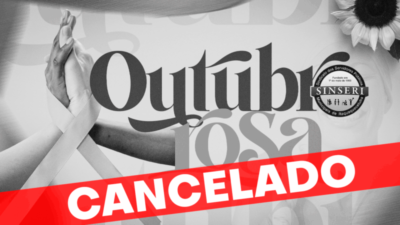 Palestra do Outubro Rosa é cancelada por problemas logísticos. Lamentamos, mas em breve traremos mais novidades!
