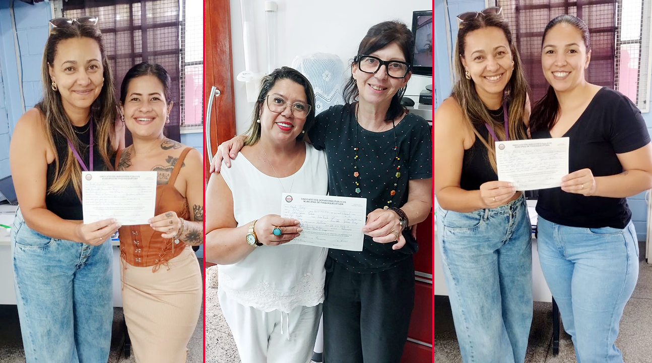 Três novas associadas | Filiações reforçam presença do Sinseri na base e atuação em prol da categoria. Sejam bem-vindas!